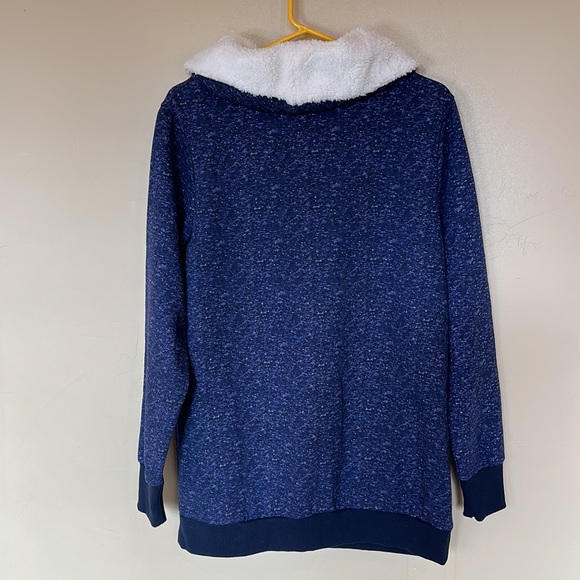 NEW Solstice Shearling Rollneck Lounge Sweatshirt Blue/purple mottled Sz M 8-10 - Picture 6 of 9